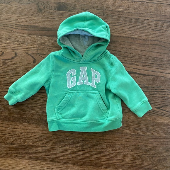2/$15 Baby Gap Green Hoodie 6-12 months - Picture 1 of 3